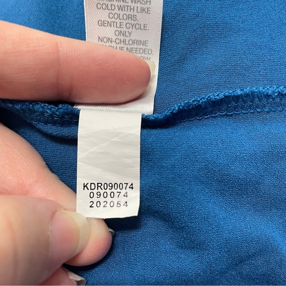 J. Jill Wearever Collection Blue Pleated Shirt Dress V Neck Women's Size 1X - Picture 8 of 8